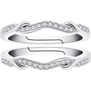 925 Sterling Silver Infinity Double  Wrap Ring Guard Enhancer Wedding